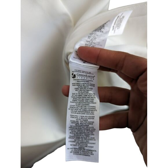 NWT Self Portrait Diamante accent‎ white lace bodice mini dress size 6 - Picture 13 of 14